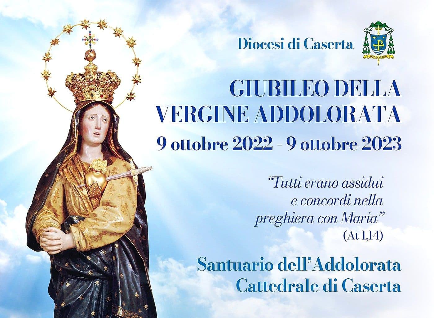 La statua della Vergine Addolorata venerata nel santuario diocesano in Cattedrale